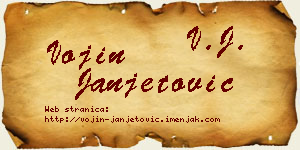 Vojin Janjetović vizit kartica